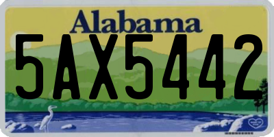 AL license plate 5AX5442