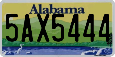 AL license plate 5AX5444