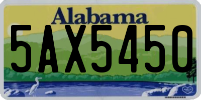 AL license plate 5AX5450