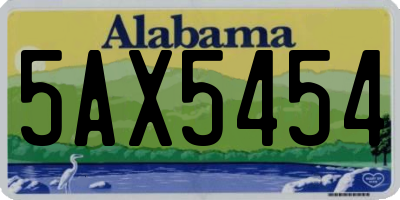 AL license plate 5AX5454