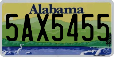 AL license plate 5AX5455