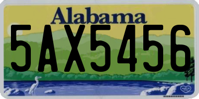AL license plate 5AX5456