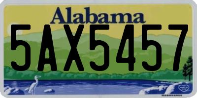 AL license plate 5AX5457
