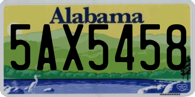 AL license plate 5AX5458
