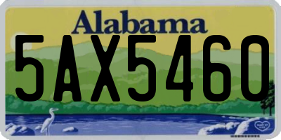 AL license plate 5AX5460