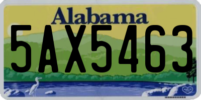 AL license plate 5AX5463