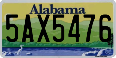 AL license plate 5AX5476