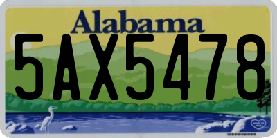 AL license plate 5AX5478