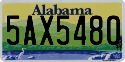 AL license plate 5AX5480
