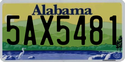 AL license plate 5AX5481