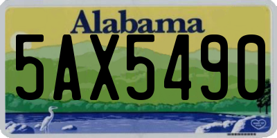 AL license plate 5AX5490