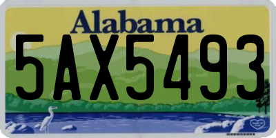 AL license plate 5AX5493