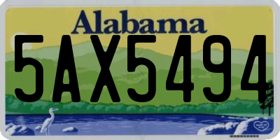 AL license plate 5AX5494