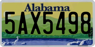 AL license plate 5AX5498