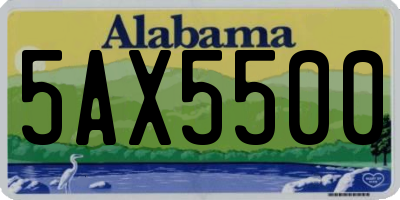 AL license plate 5AX5500