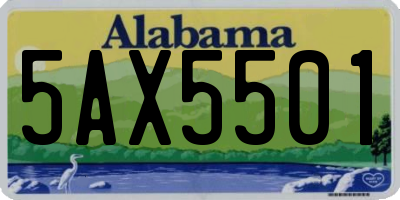 AL license plate 5AX5501