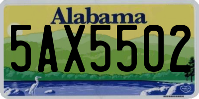 AL license plate 5AX5502
