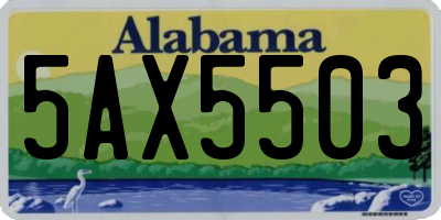 AL license plate 5AX5503