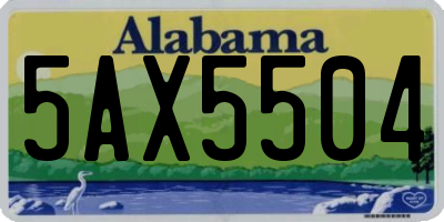 AL license plate 5AX5504
