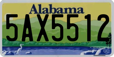 AL license plate 5AX5512