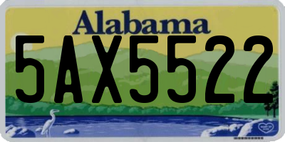 AL license plate 5AX5522