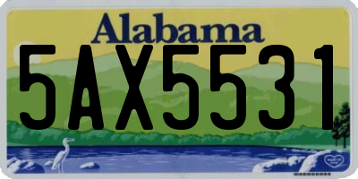 AL license plate 5AX5531