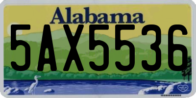 AL license plate 5AX5536