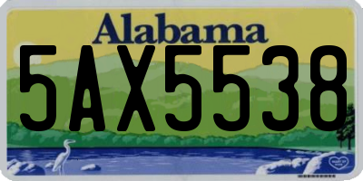 AL license plate 5AX5538