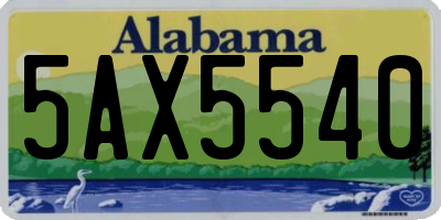 AL license plate 5AX5540
