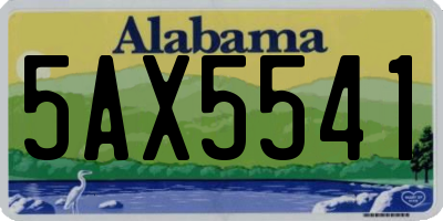AL license plate 5AX5541