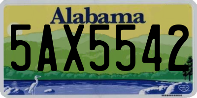 AL license plate 5AX5542