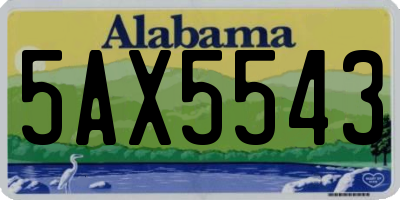 AL license plate 5AX5543