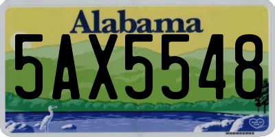 AL license plate 5AX5548