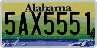 AL license plate 5AX5551