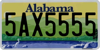 AL license plate 5AX5555