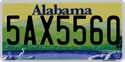 AL license plate 5AX5560