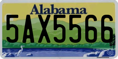 AL license plate 5AX5566