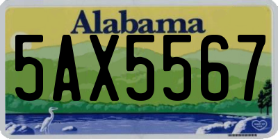 AL license plate 5AX5567