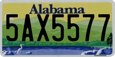 AL license plate 5AX5577