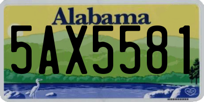 AL license plate 5AX5581