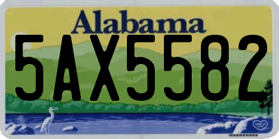 AL license plate 5AX5582