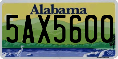 AL license plate 5AX5600