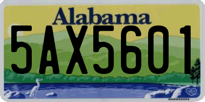 AL license plate 5AX5601