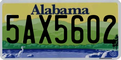 AL license plate 5AX5602