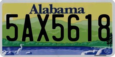 AL license plate 5AX5618