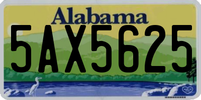 AL license plate 5AX5625