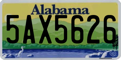 AL license plate 5AX5626
