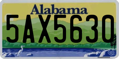 AL license plate 5AX5630
