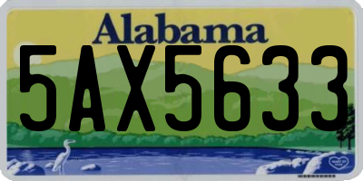 AL license plate 5AX5633