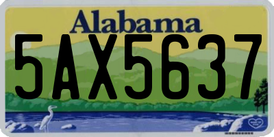 AL license plate 5AX5637